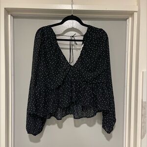 NWT Women Long Sleeve Polka Dot H&M Top
